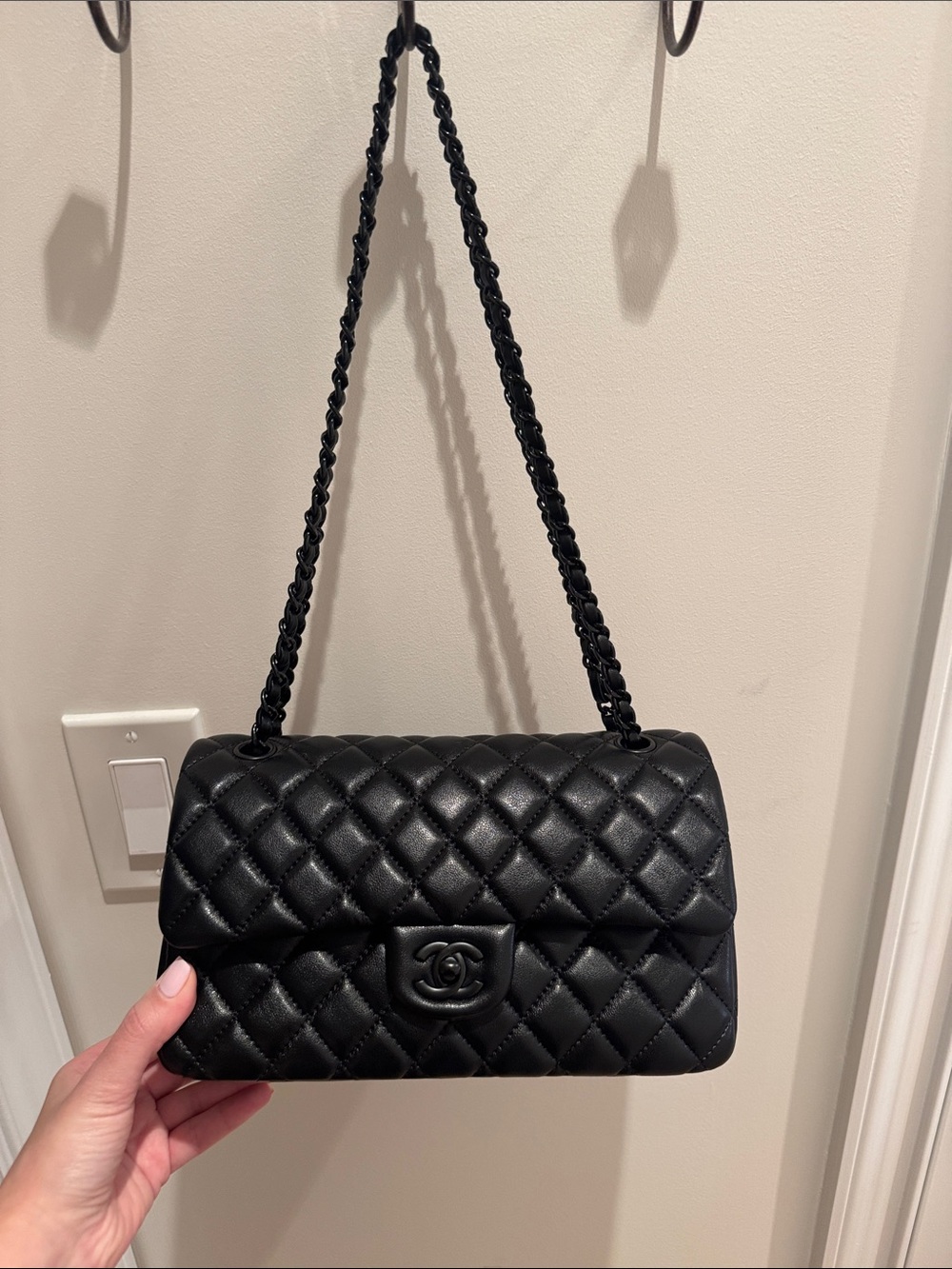Chanel style black on black small classic